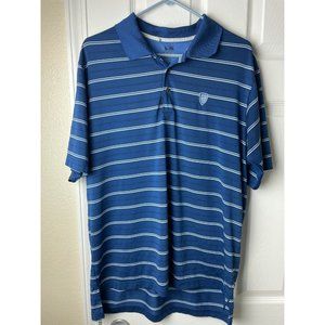 Men's Adidas Clima Cool Golf Polo Size Large Blue with Stripes